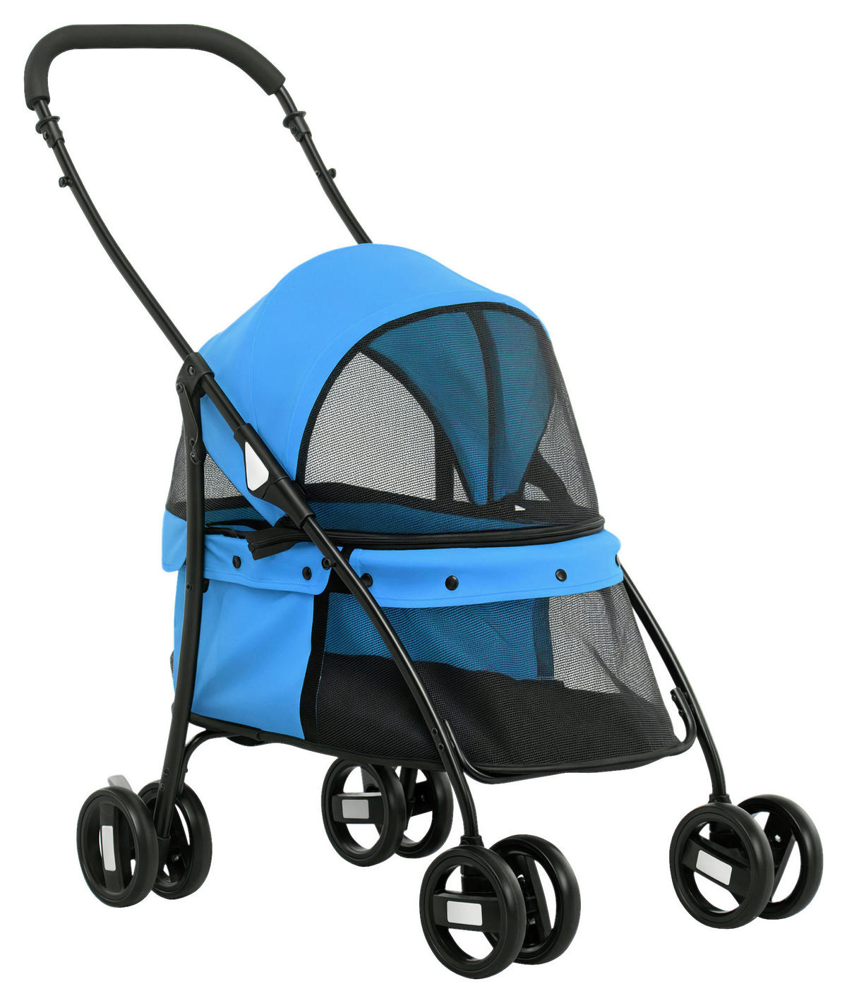 PawHut Hundebuggy blau Polyester-Mischgewebe B/H/L: ca. 47x97x82 cm Hundebuggy - blau (82,00/47,00/97,00cm) - PawHut