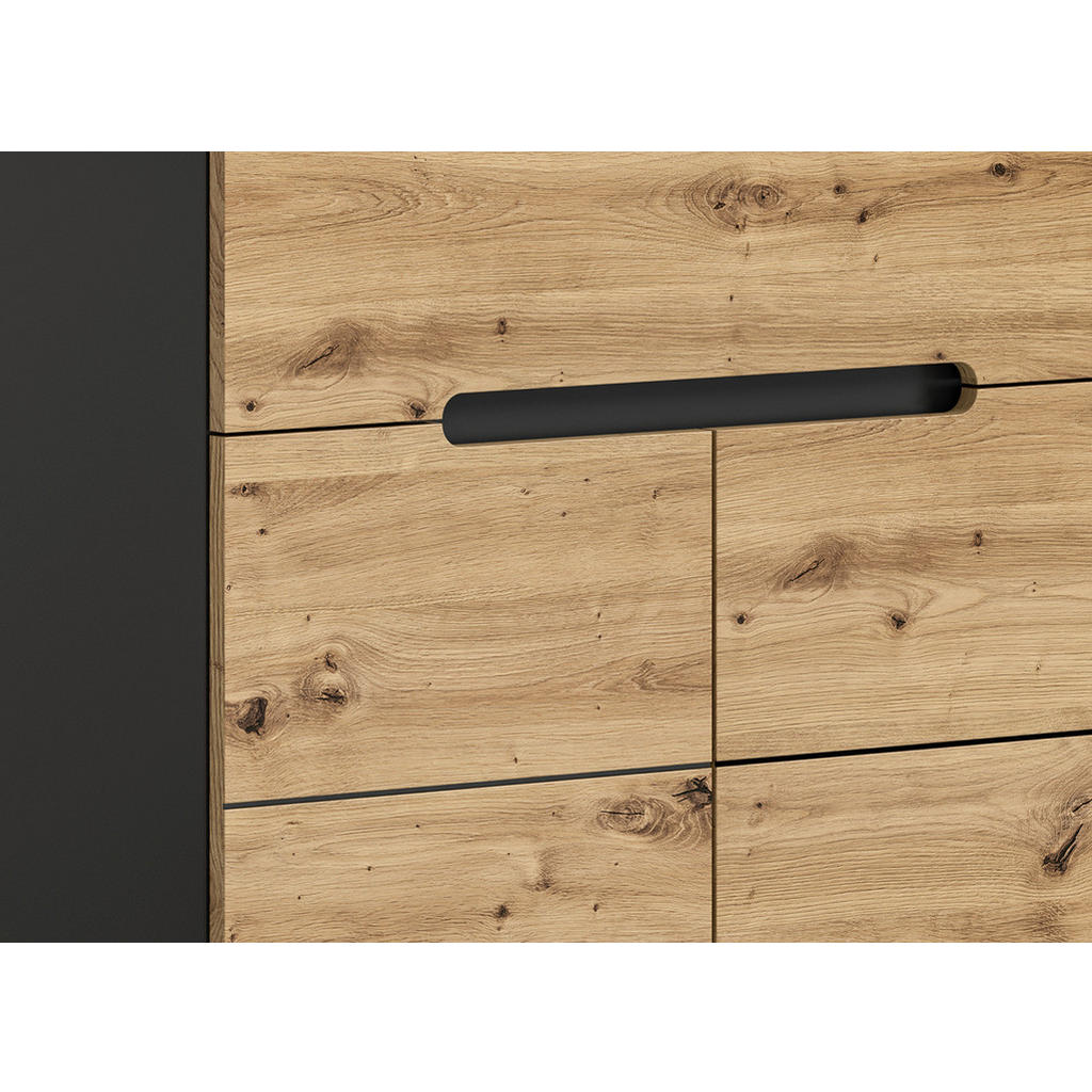 Thumbnail - Garderobe CANU edles Basaltgrau Nachbildung Eiche Artisan Nachbildung B/H/T: ca. 175x180x37 cm