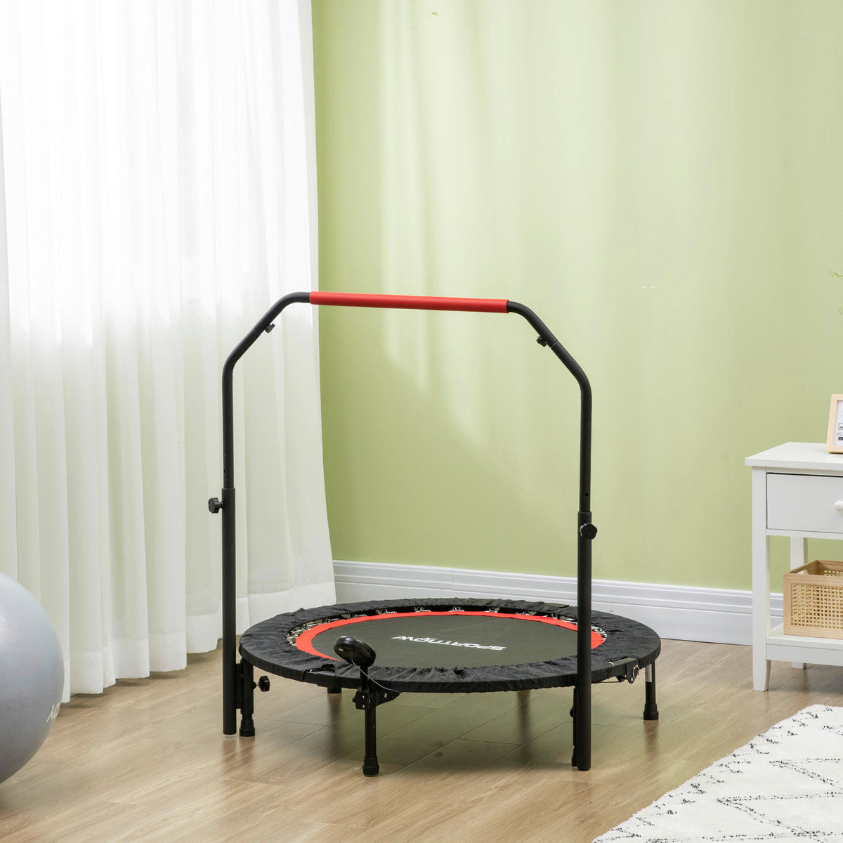SPORTNOW Trampolin rot Nylon B/H/L: ca. 102x123x102 cm Trampolin - rot/schwarz (102,00/102,00/123,00cm) - SPORTNOW