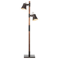 Brilliant Stehleuchte 82156/46 Plow schwarz Metall Holz H: ca. 154 cm E27 2 Brennstellen Plow - schwarz (154,00cm) - Brilliant
