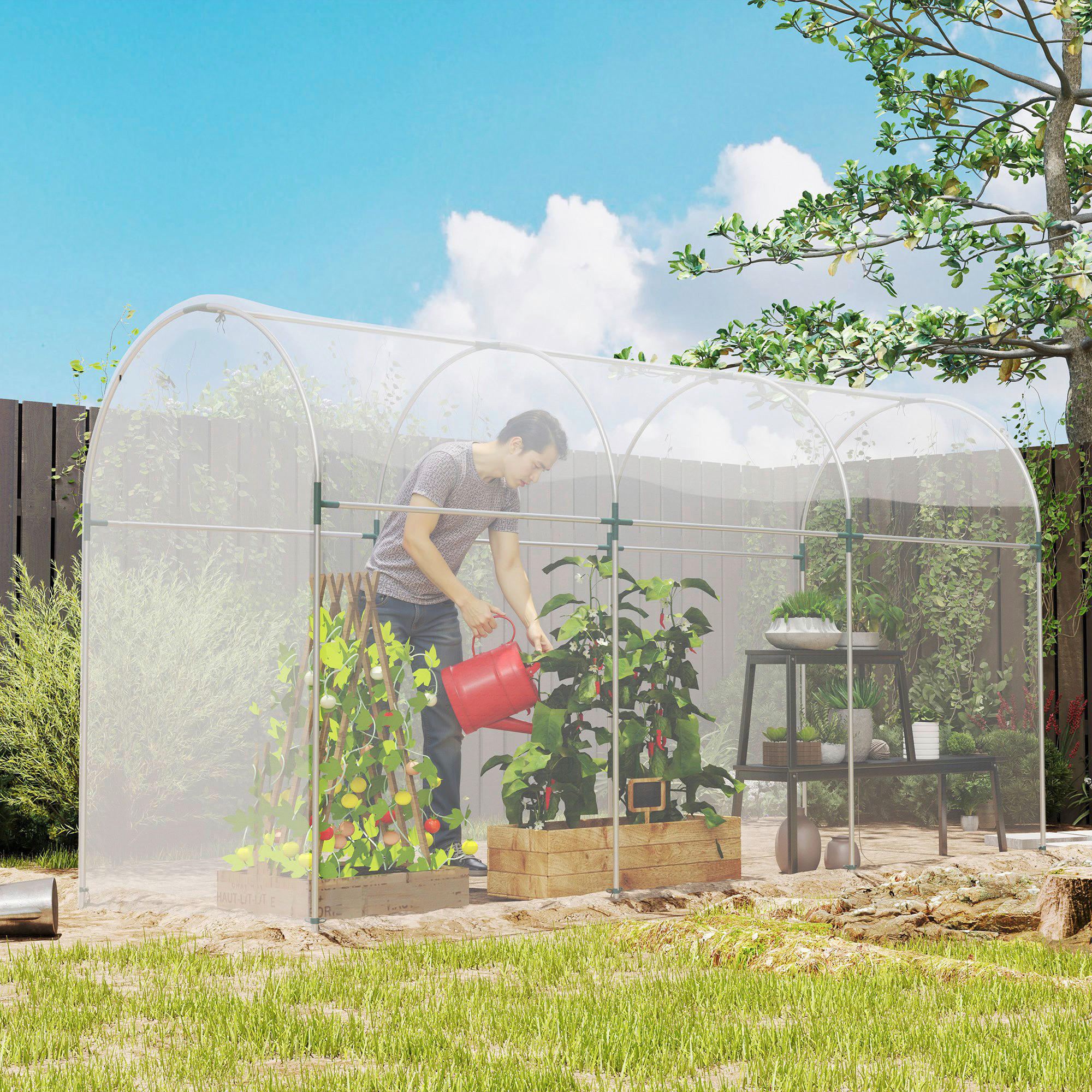 Outsunny Gewächshausfolie B/H/L: ca. 800x1x1000 cm Gewächshausfolie - transparent (1000,00/800,00/1,00cm) - Outsunny