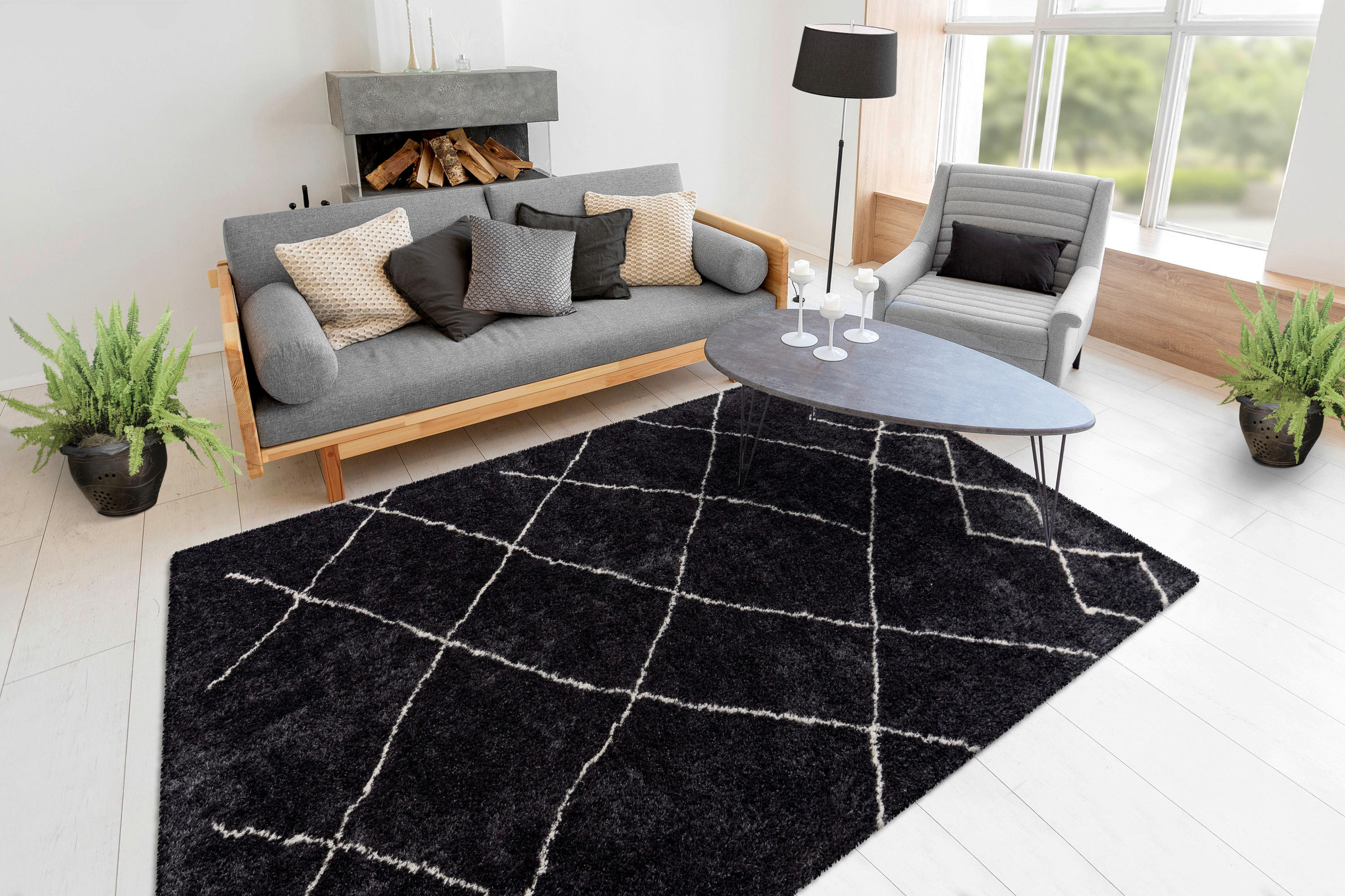 360Living Teppich anthrazit B/L: ca. 200x290 cm Teppich_Orlando 500 200 x 290cm - anthrazit (200,00/290,00cm) - 360Living
