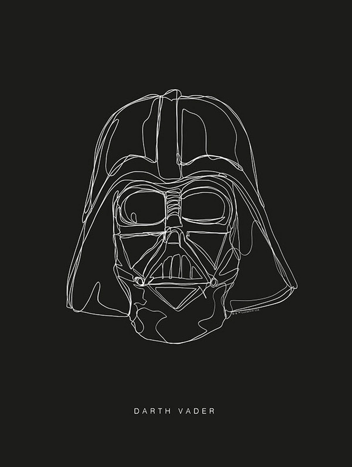 Komar Poster Star Wars Lines Dark Side Vader Star Wars B/L: ca. 30x40 cm Star Wars Lines Dark Side Vader - (30,00/40,00cm) - Komar