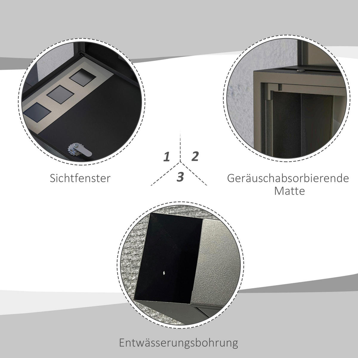 HOMCOM Briefkasten schwarz B/H/L: ca. 11,5x36,5x29 cm Briefkasten - schwarz (29,00/11,50/36,50cm) - HOMCOM