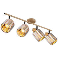 GLOBO Spot RUN 80040446 braun Rauch Metall Glas B/H/L: ca. 64x15x9 cm E14 4 Brennstellen RUN - braun/Rauch (9,00/64,00/15,00cm) - GLOBO