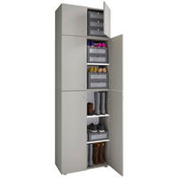 Schuhschrank Lona grau weiß B/H/T: ca. 70x223x39 cm Lona - weiß/grau (70,00/223,00/39,00cm) - VCM Möbel