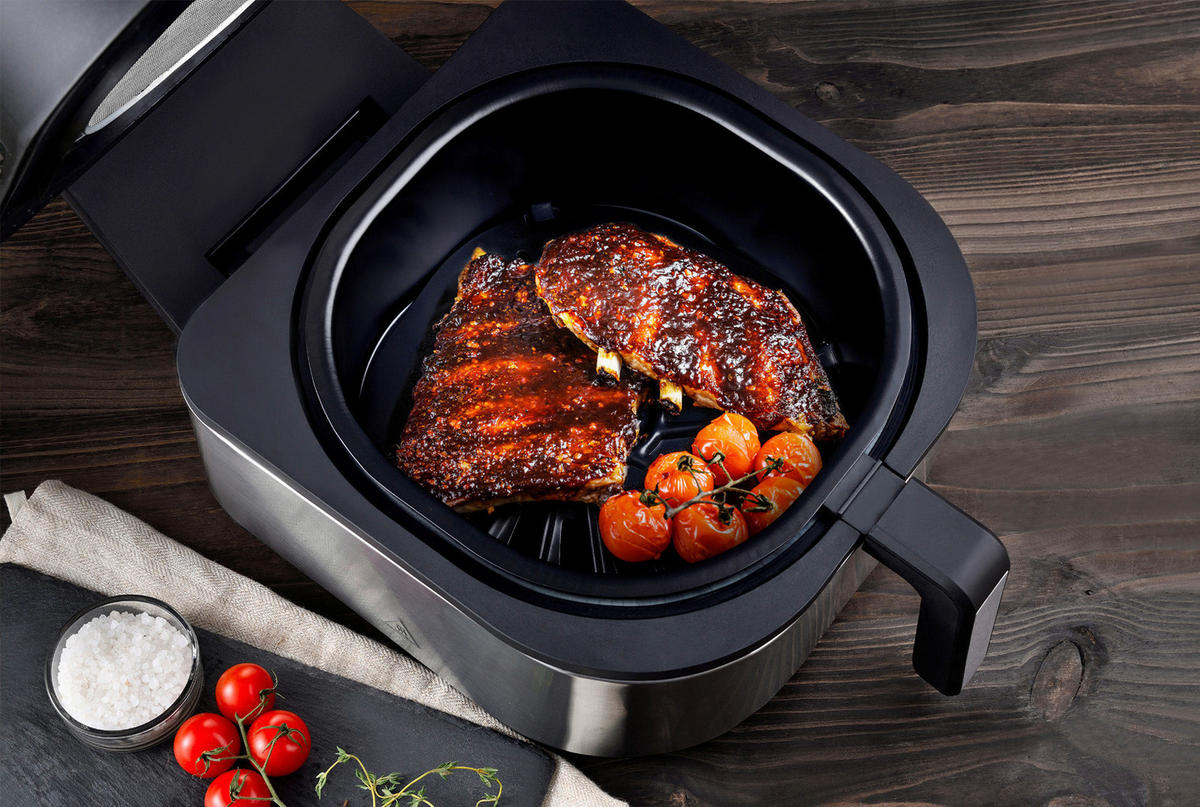 MASTERPRO Heißluftfritteuse BGMP-9111 schwarz B/H/T: ca. 38x34,5x47,5 cm AIRCHEF 5-IN-1 - schwarz (38,00/34,50/47,50cm) - MASTERPRO