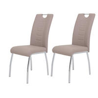 Stuhl Andrea 2er Set Cappuccino Kunstleder Metall B/H/T: ca. 43x100x64 cm Andrea 2er Set - Cappuccino (43,00/100,00/64,00cm) - Hela