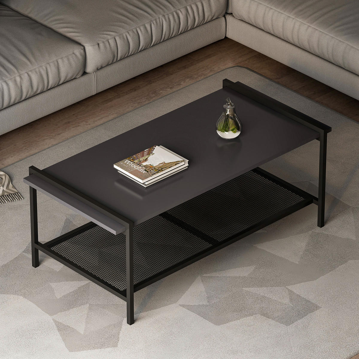 Couchtisch Lara anthrazit B/H/T: ca. 120x45x60 cm Lara - anthrazit (120,00/45,00/60,00cm) - moebel17