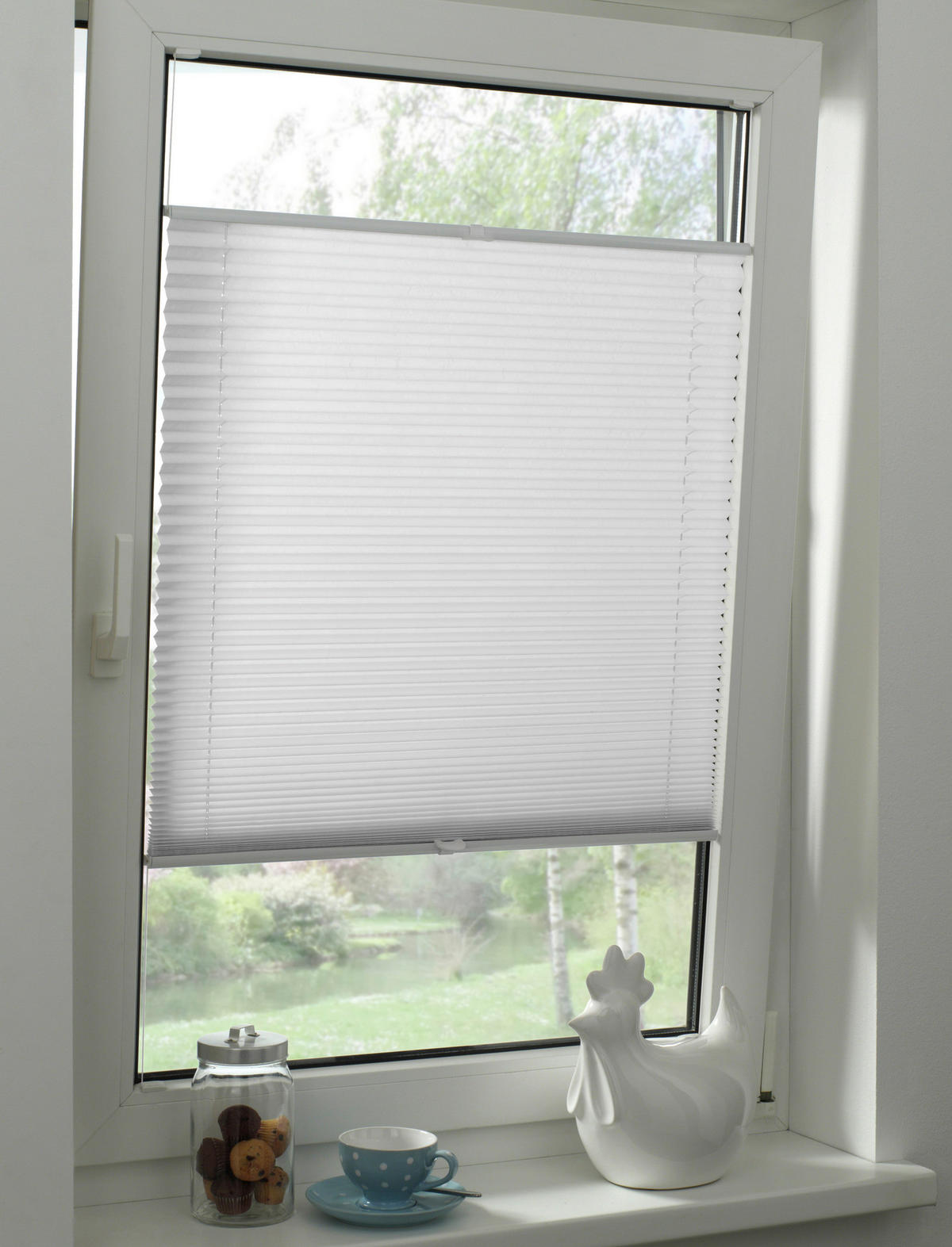 Boviva Spannplissee weiß B/L: ca. 40x130 cm Plissee-uni_TL - weiß (40,00/130,00cm) - Boviva