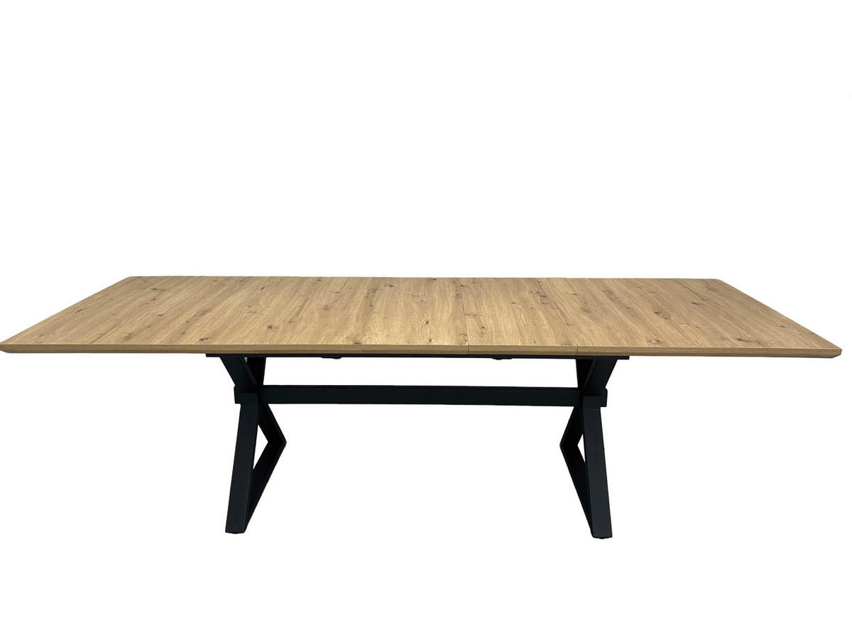 Esstisch Paddy Eiche Wildeiche hell Nachbildung B/T: ca. 160x90 cm Paddy - Eiche/schwarz (160,00/90,00cm)