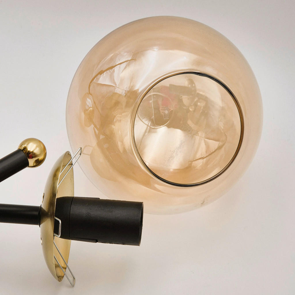 Thumbnail - Lamkur Aufbauleuchte gold schwarz Stahl Glas B/H/L: ca. 64x20x64 cm E14 6 Brennstellen