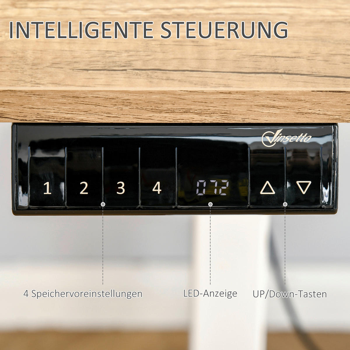 Schreibtisch 920-071V90WT natur Holz Nachbildung weiß B/H/T: ca. 140x116x70 cm 920-071V90WT - weiß/natur (140,00/116,00/70,00cm) - Vinsetto