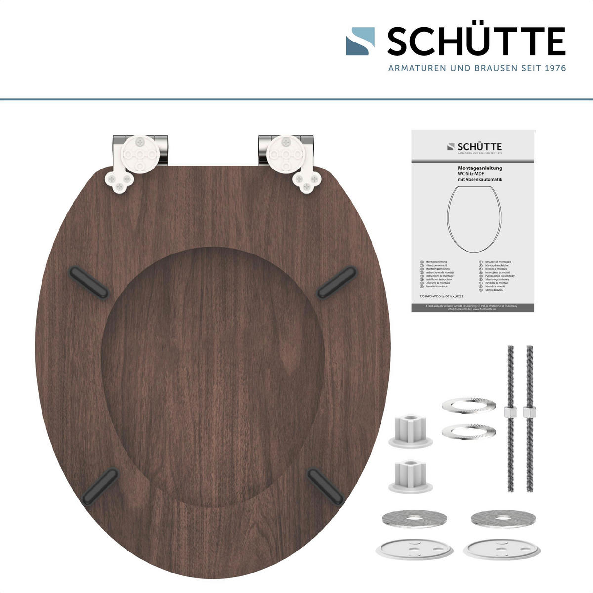 WC-Sitz DARK WOOD braun MDF B/H/T: ca. 37,5x5,5x43,5 cm DARK WOOD - braun (37,50/5,50/43,50cm) - SCHÜTTE