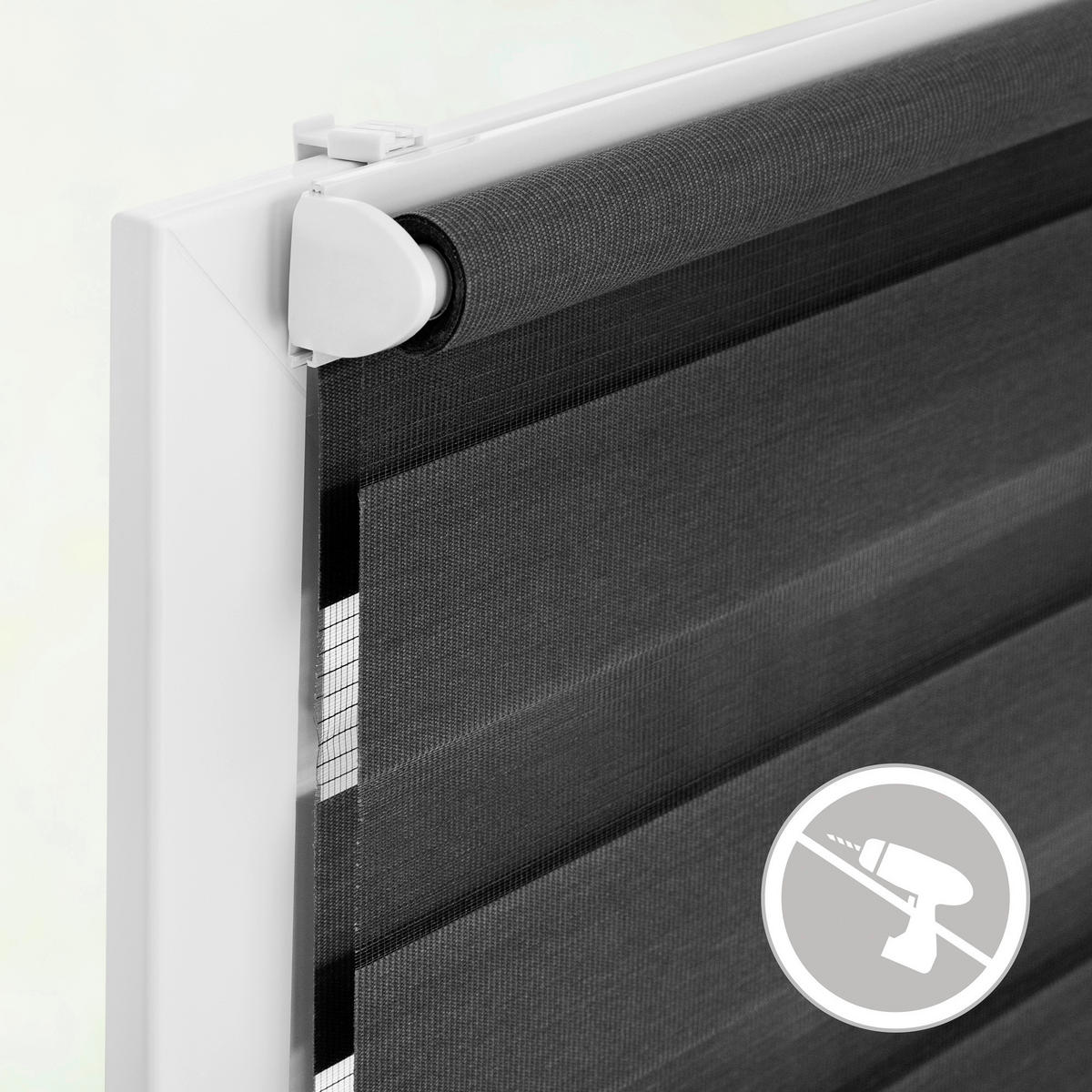 Doppelrollo Duo anthrazit B/L: ca. 60x220 cm Duo - anthrazit (60,00/220,00cm) - LICHTBLICK