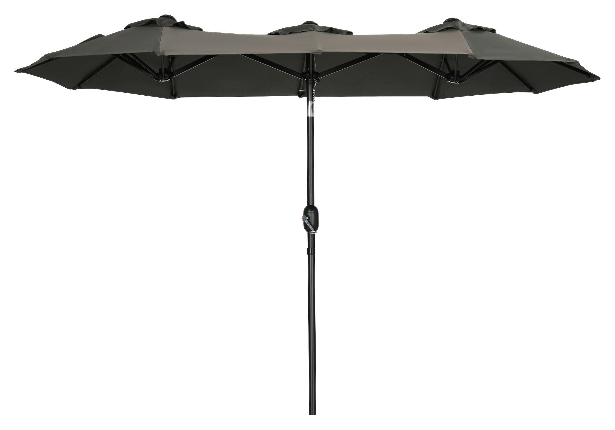 Outsunny Doppelseitiger Sonnenschirm grau Stahl B/H/L: ca. 147x227x285 cm Doppelseitiger_Sonnenschirm - grau (285,00/147,00/227,00cm) - Outsunny