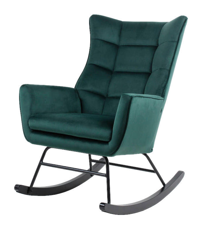 Schaukelstuhl Bryana 100 grün B/H/T: ca. 88x97x68 cm Bryana 100 - schwarz/grün (88,00/97,00/68,00cm) - 360 Living