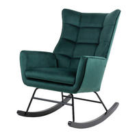 Schaukelstuhl Bryana 100 grün B/H/T: ca. 88x97x68 cm Bryana 100 - schwarz/grün (88,00/97,00/68,00cm) - 360 Living