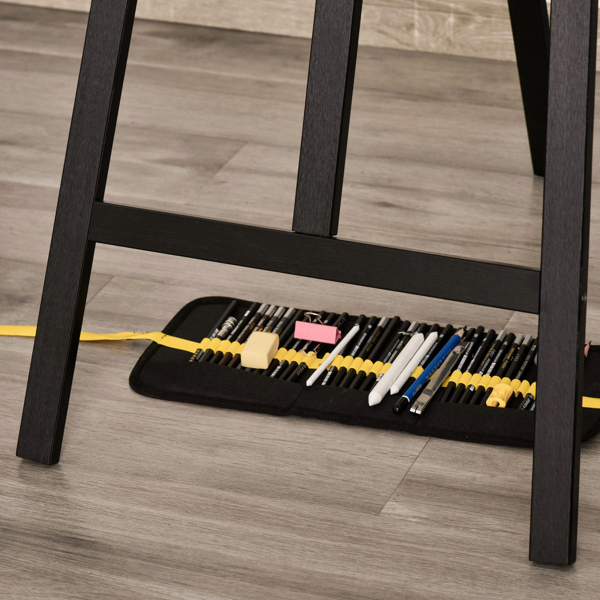 HOMCOM Staffelei schwarz Polypropylen B/H/L: ca. 5x51x71 cm Staffelei - schwarz (71,00/5,00/51,00cm) - HOMCOM