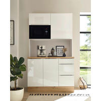Respekta Küchenbuffet Marleen weiß Hochglanz B/H/T: ca. 120x211x60 cm Marleen - Eiche/weiß (120,00/211,00/60,00cm) - Respekta