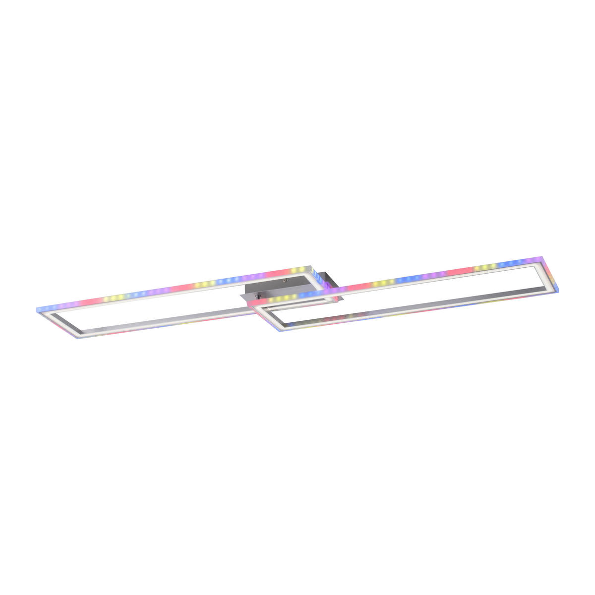 Just Light LED-Deckenleuchte FELIX60 14635-55 stahlfarbig weiß Kunststoff Stahl B/H/T: ca. 121x6,4x72 cm 2 Brennstellen FELIX60 - weiß/stahlfarbig (121,00/6,40/72,00cm) - Just Light