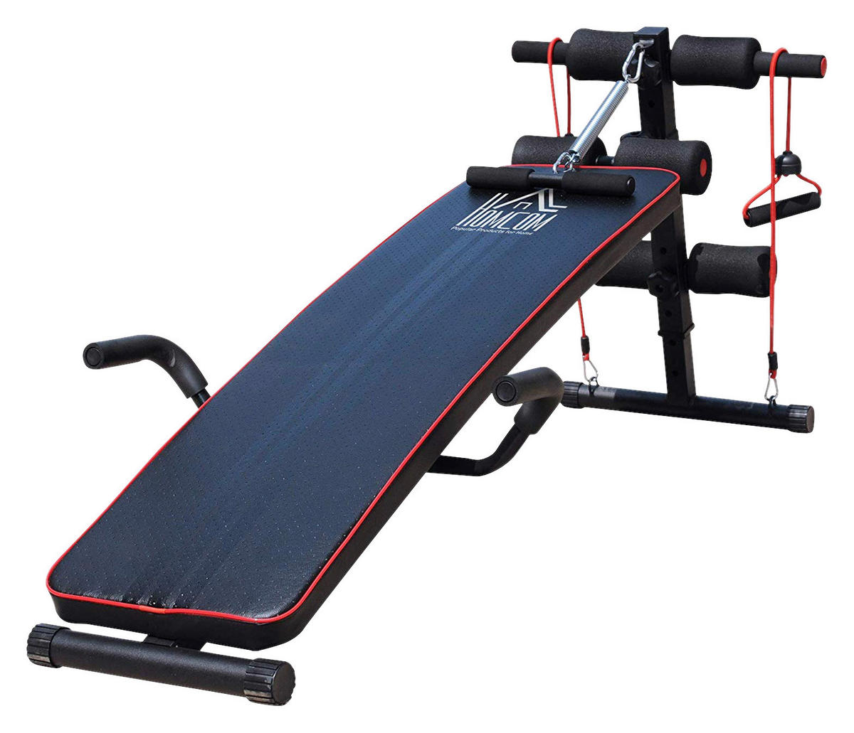 HOMCOM Sit-Up-Bank schwarz Stahl Sit-Up-Bank - rot/schwarz - HOMCOM