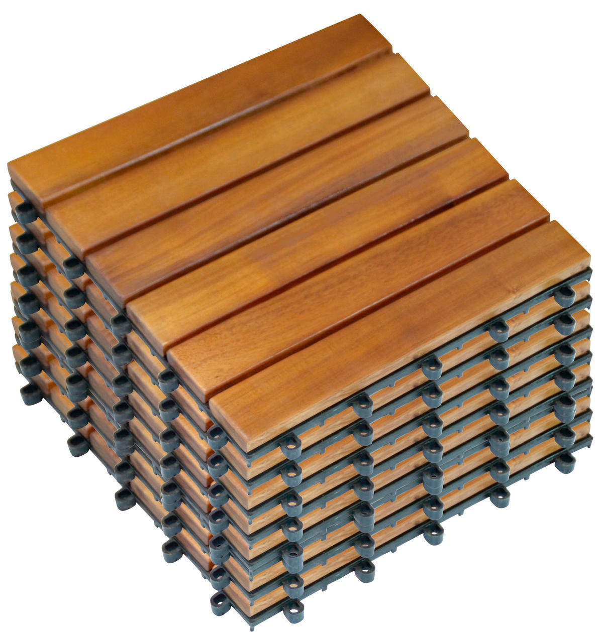 Terrassenfliese Akazie, 9 Stück im Paket braun B/L: ca. 30x30 cm Akazie, 9 Stück im Paket - braun (30,00/30,00/2,40cm)
