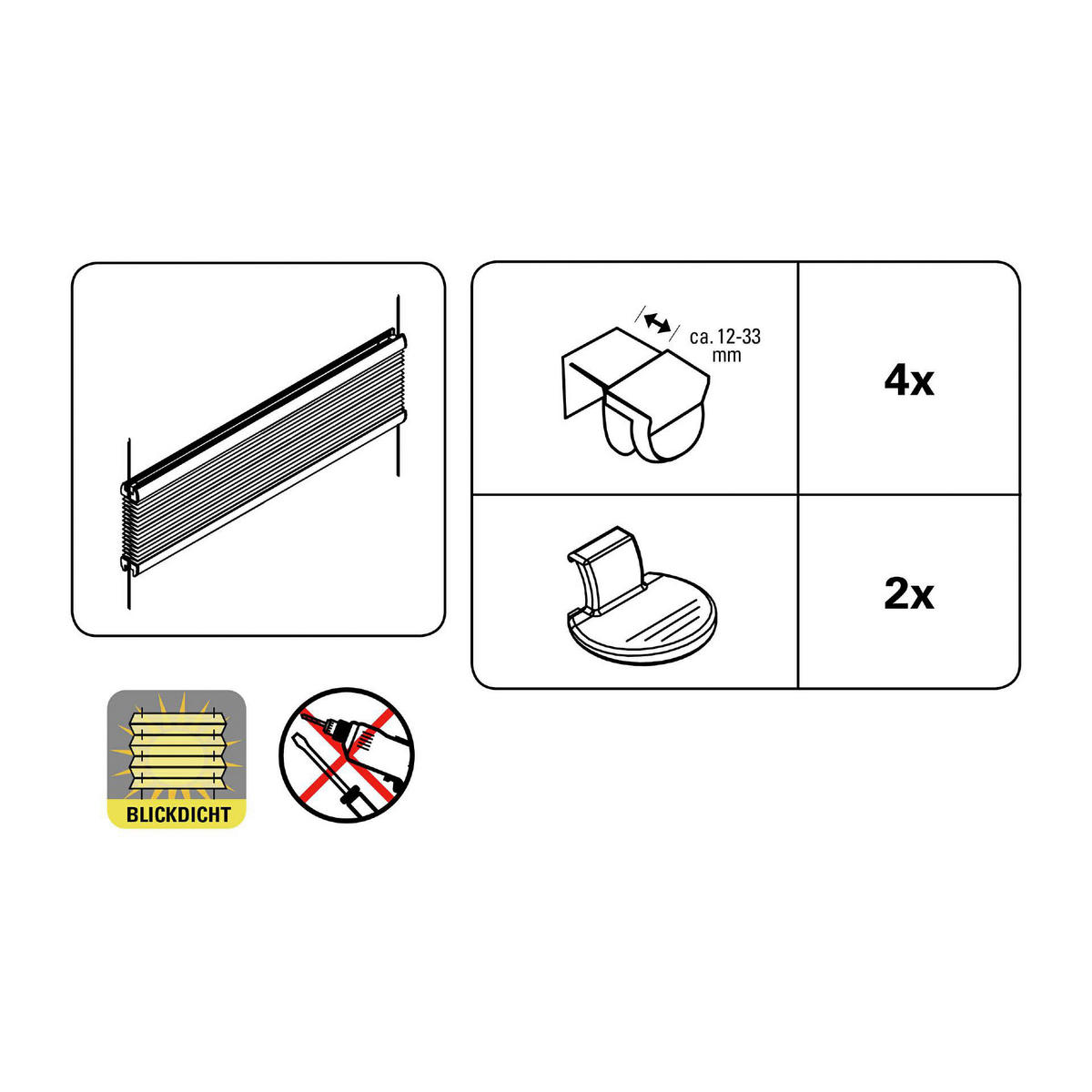 Spannplissee Easyfix Pia weiß B/L: ca. 60x130 cm Easyfix Pia - weiß (60,00/130,00cm)