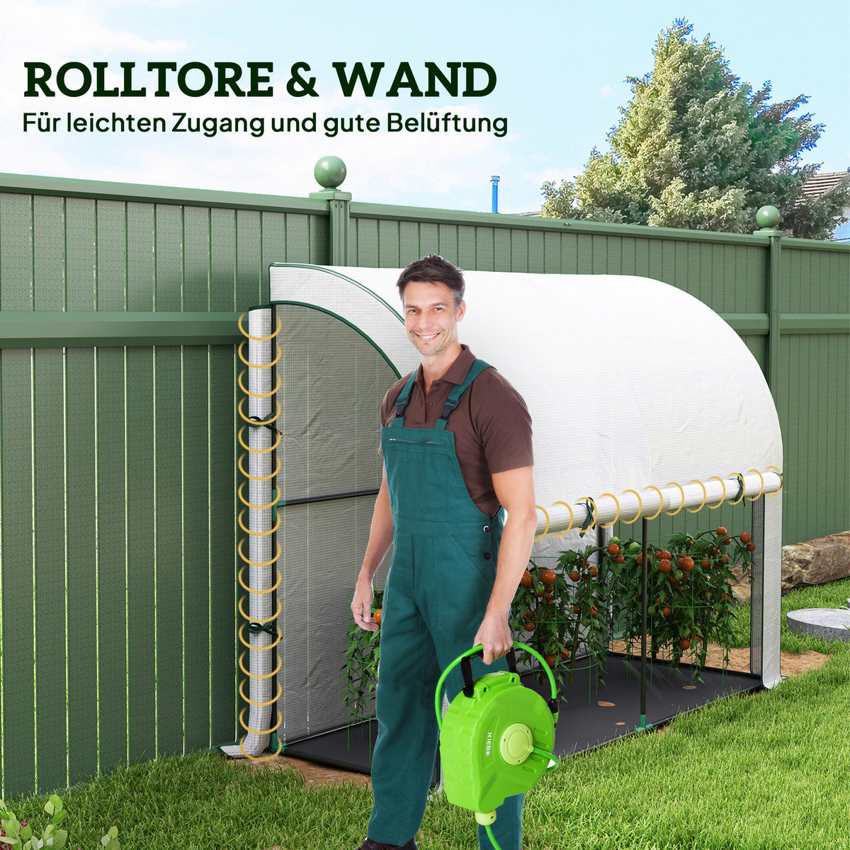 Outsunny Gewächshaus B/H/L: ca. 80x157x200 cm Gewächshaus - weiß (200,00/80,00/157,00cm) - Outsunny