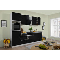 Respekta Küchenblock Premium schwarz Hochglanz B/H/T: ca. 270x220,5x60 cm Premium - weiß/granit (270,00/220,50/60,00cm) - Respekta