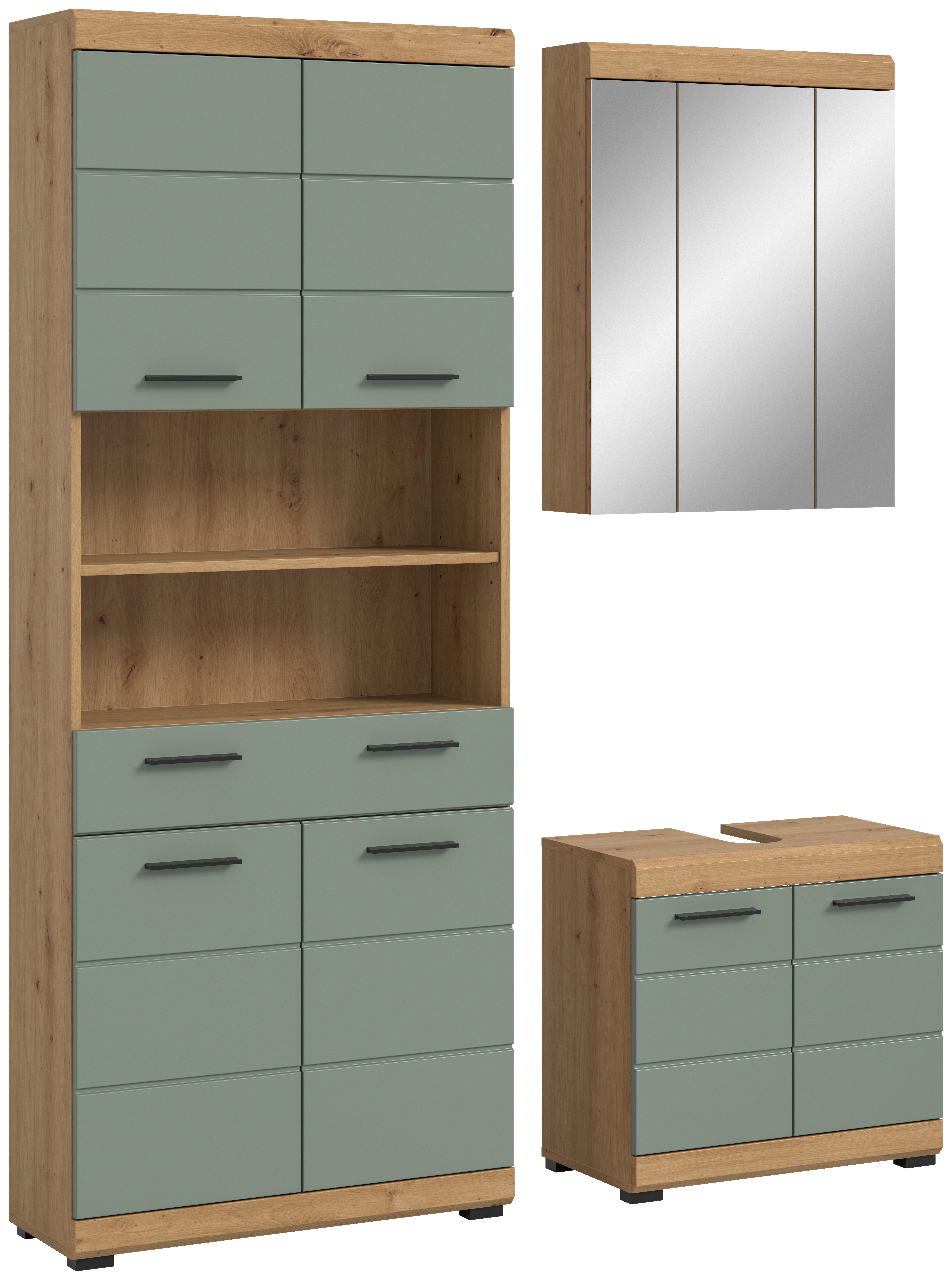 Badezimmer-Set Scout Eiche Artisan Nachbildung salbei Nachbildung B/H/T: ca. 149x34x191 cm Scout - Eiche/salbei (149,00/34,00/191,00cm) - xonox.home