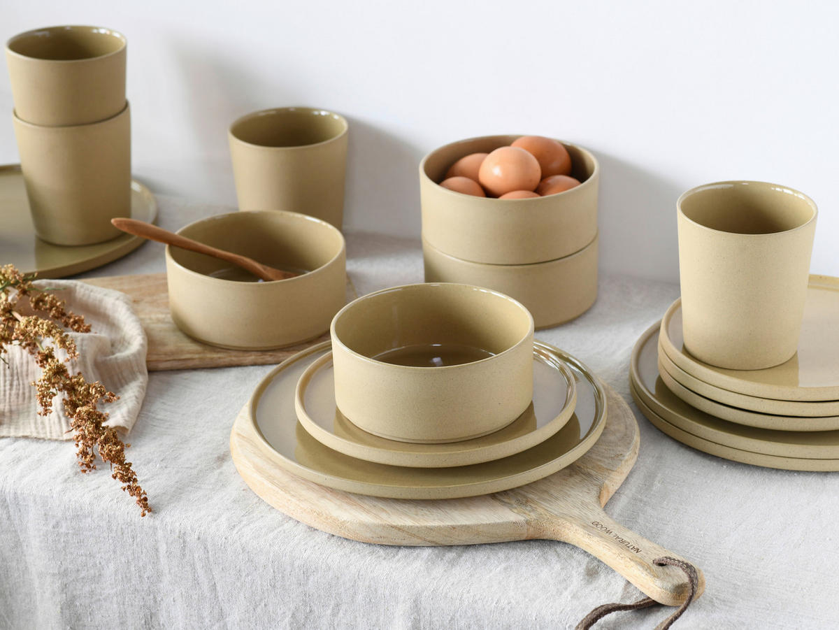 CreaTable Kombiservice Futuro sand Steinzeug 16 tlg. Futuro - sand - CreaTable