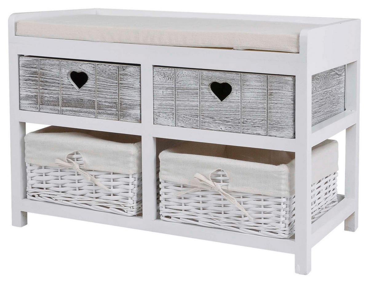 POCOline Sitzbank weiß B/H/L: ca. 34x49x69 cm Sitzbank - weiß (69,00/34,00/49,00cm) - POCOline