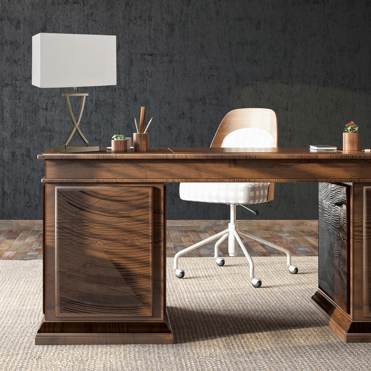 Searchlight Tischlampe messing weiß Stahl B/H/L: ca. 20x48,5x31 cm E14 1 Brennstellen Blink - messing/weiß (31,00/20,00/48,50cm) - Searchlight