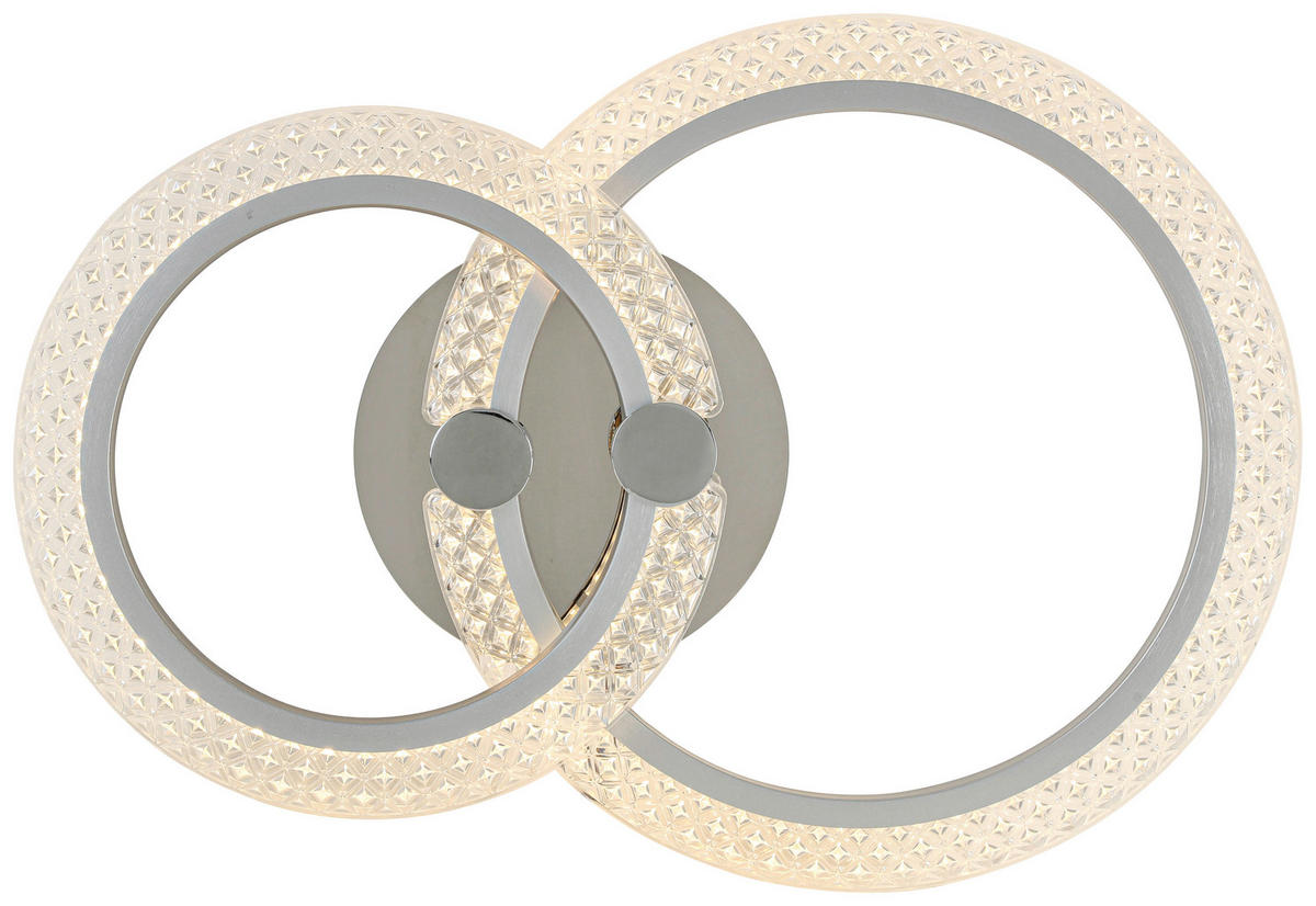Nolo LED Deckenleuchte Chrom Aluminium Kunststoff Metall B/H/L: ca. 34x8,5x50 cm null 2 Brennstellen LED-Deckenleuchte_Maren - Chrom (50,00/34,00/8,50cm) - Nolo
