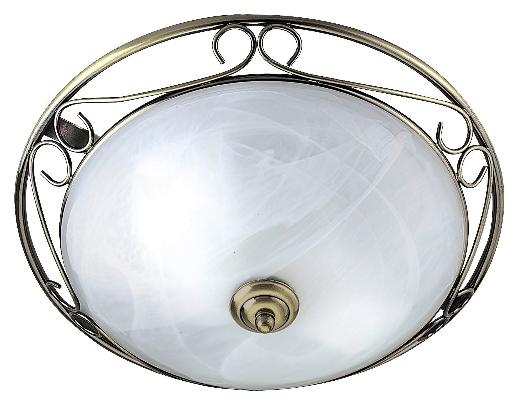 Searchlight Deckenleuchte messing Glas Stahl B/H/L/D: ca. 37x16x37x37 cm E14 2 Brennstellen Weybridge - messing (37,00/37,00/16,00cm) - Searchlight