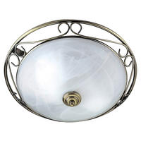 Searchlight Deckenleuchte messing Glas Stahl B/H/L/D: ca. 37x16x37x37 cm E14 2 Brennstellen Weybridge - messing (37,00/37,00/16,00cm) - Searchlight