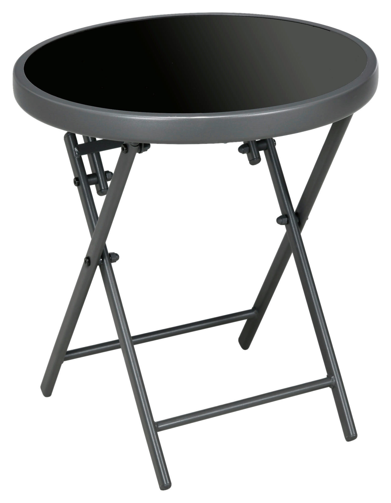 Outsunny Beistelltisch schwarz Metall B/H/L: ca. 45x50x45 cm Beistelltisch - schwarz (45,00/45,00/50,00cm) - Outsunny