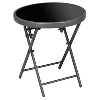 Outsunny Beistelltisch schwarz Metall B/H/L: ca. 45x50x45 cm Beistelltisch - schwarz (45,00/45,00/50,00cm) - Outsunny