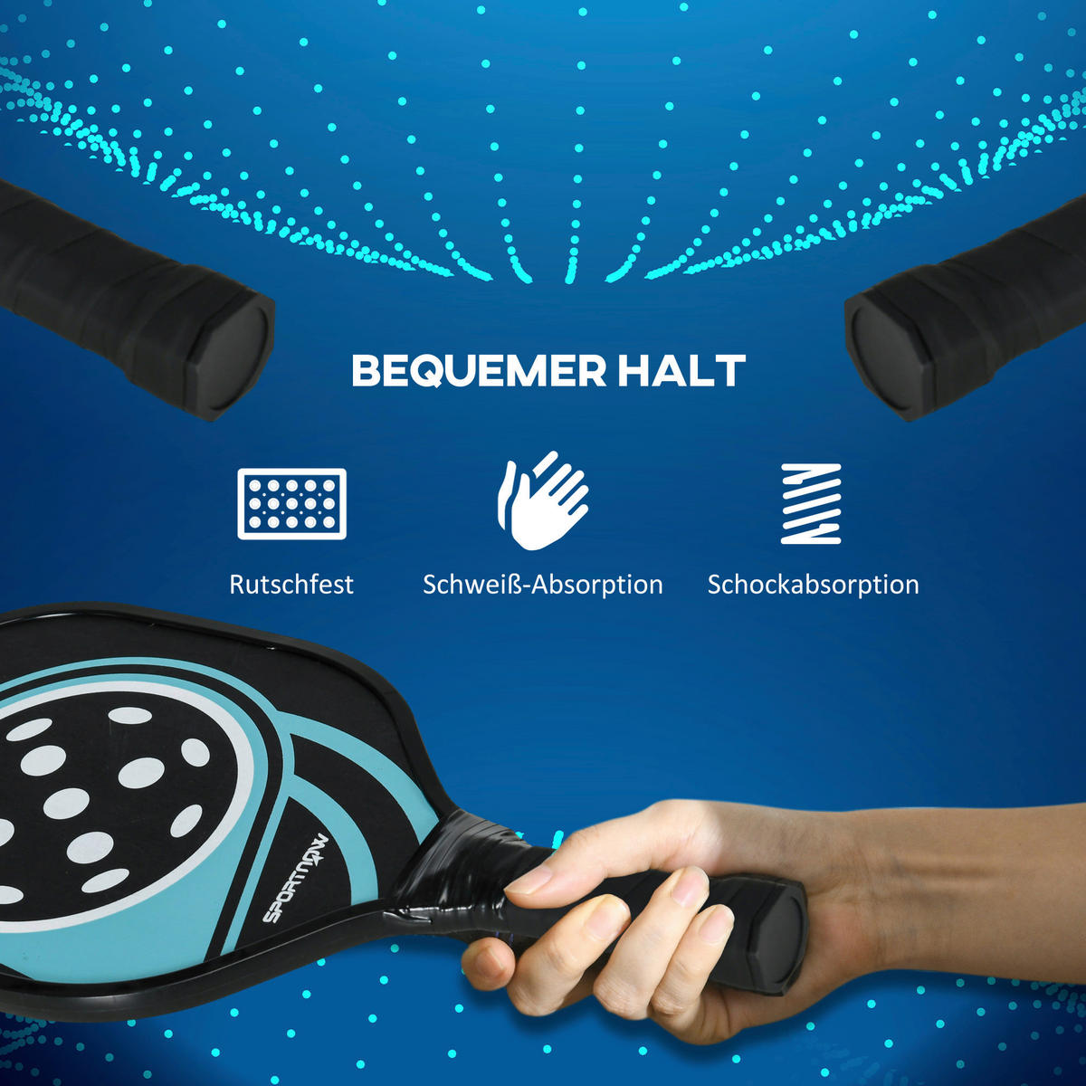 SPORTNOW Spielzeug blau B/H/L: ca. 20x40x3 cm Pickleball-Schläger-Set - blau/schwarz (3,00/20,00/40,00cm) - SPORTNOW