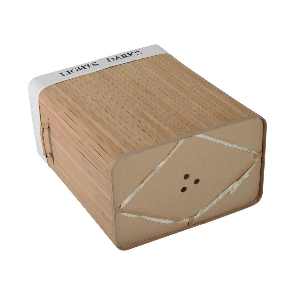 Wäschekorb mit 2 Tragegriffen natur Bambus Stoff Kunststoff B/H/L: ca. 32x63x52 cm Wäschekorb 850-020 - natur (52,00/32,00/63,00cm) - HOMCOM