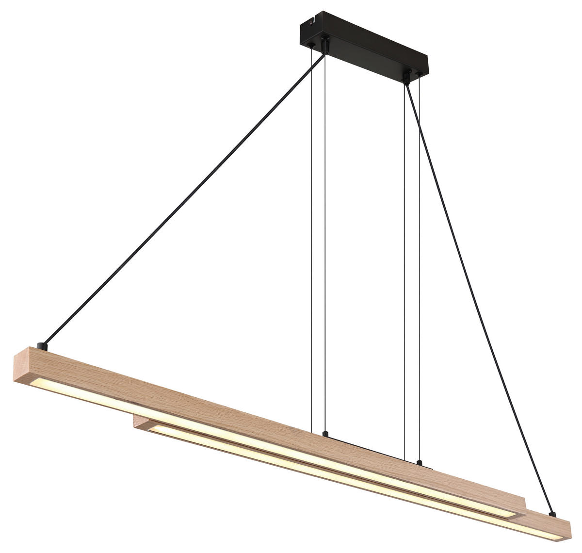 GLOBO Pendelleuchte mattschwarz MDF Metall Kunststoff B/H/T: ca. 7x120x171 cm 1.0 Brennstellen 15537W - mattschwarz (7,00/120,00/171,00cm) - GLOBO
