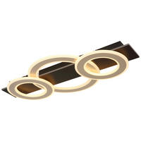 GLOBO LED-Deckenleuchte JAYDEN 48034A-50 dunkelbraun champagner mattschwarz MDF Kunststoff Metall B/H/L: ca. 73x7x35 cm 1 Brennstellen JAYDEN - dunkelbraun/champagner (35,00/73,00/7,00cm) - GLOBO