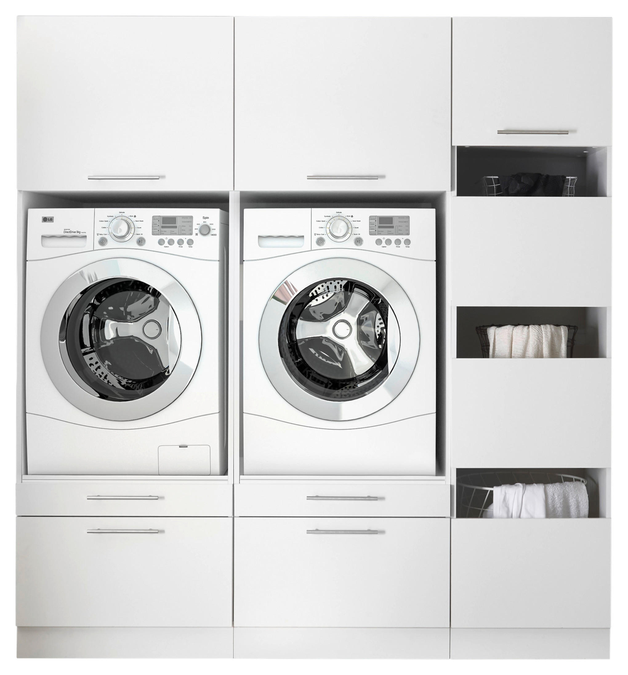 Respekta Hauswirtschaftsraum-Set Clara weiß matt B/H/T: ca. 184,8x200x67,6 cm Clara - weiß (184,80/200,00/67,60cm) - Respekta