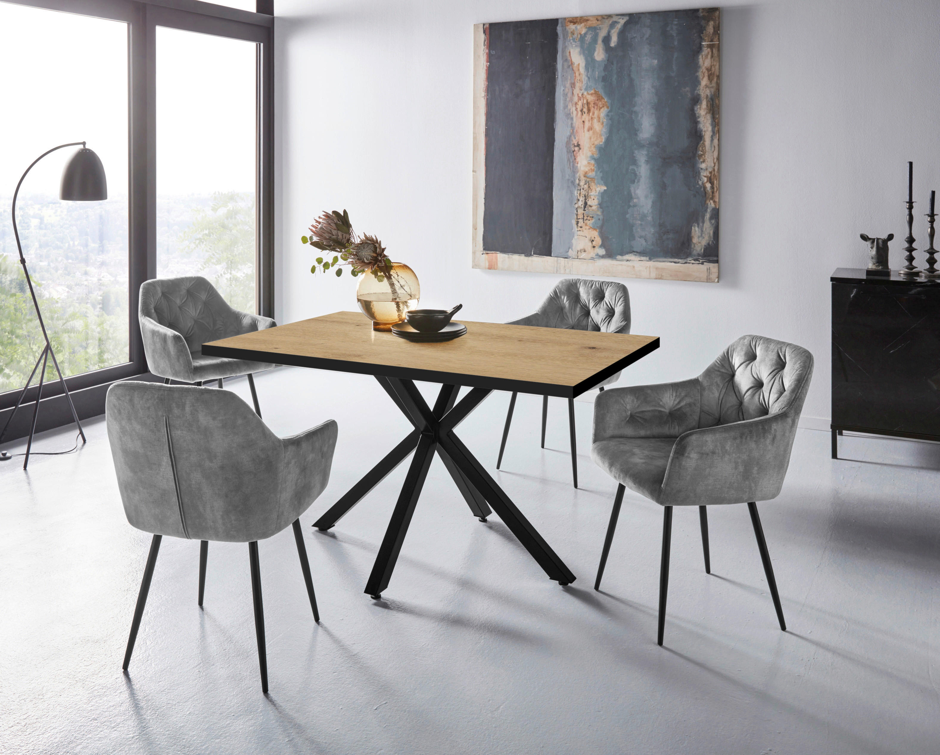 Essgruppe Cleo III Eiche Holzwerkstoff B/H/T: ca. 140x76x90 cm Cleo III - Eiche (140,00/76,00/90,00cm) - Hela