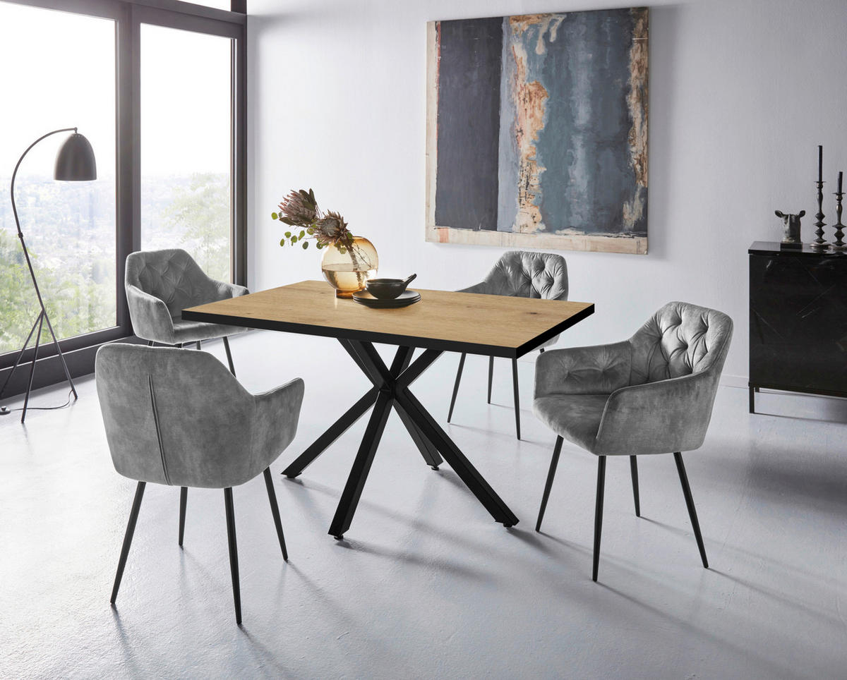 Essgruppe Cleo III Eiche Holzwerkstoff B/H/T: ca. 140x76x90 cm Cleo III - Eiche (140,00/76,00/90,00cm) - Hela