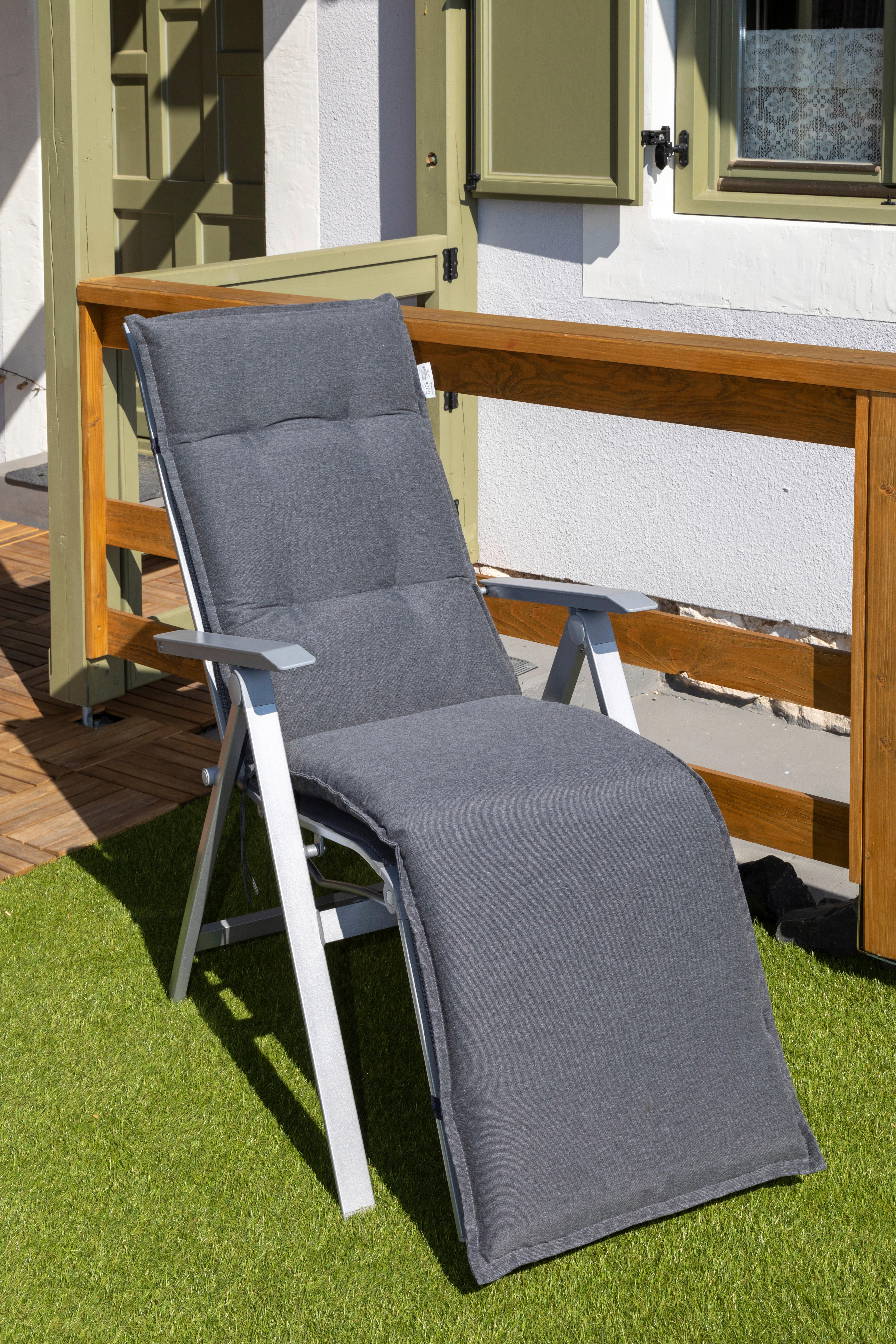 Thumbnail - Beo Relaxauflage Tartu dunkelgrau Polyester B/H/L: ca. 46x8x171 cm