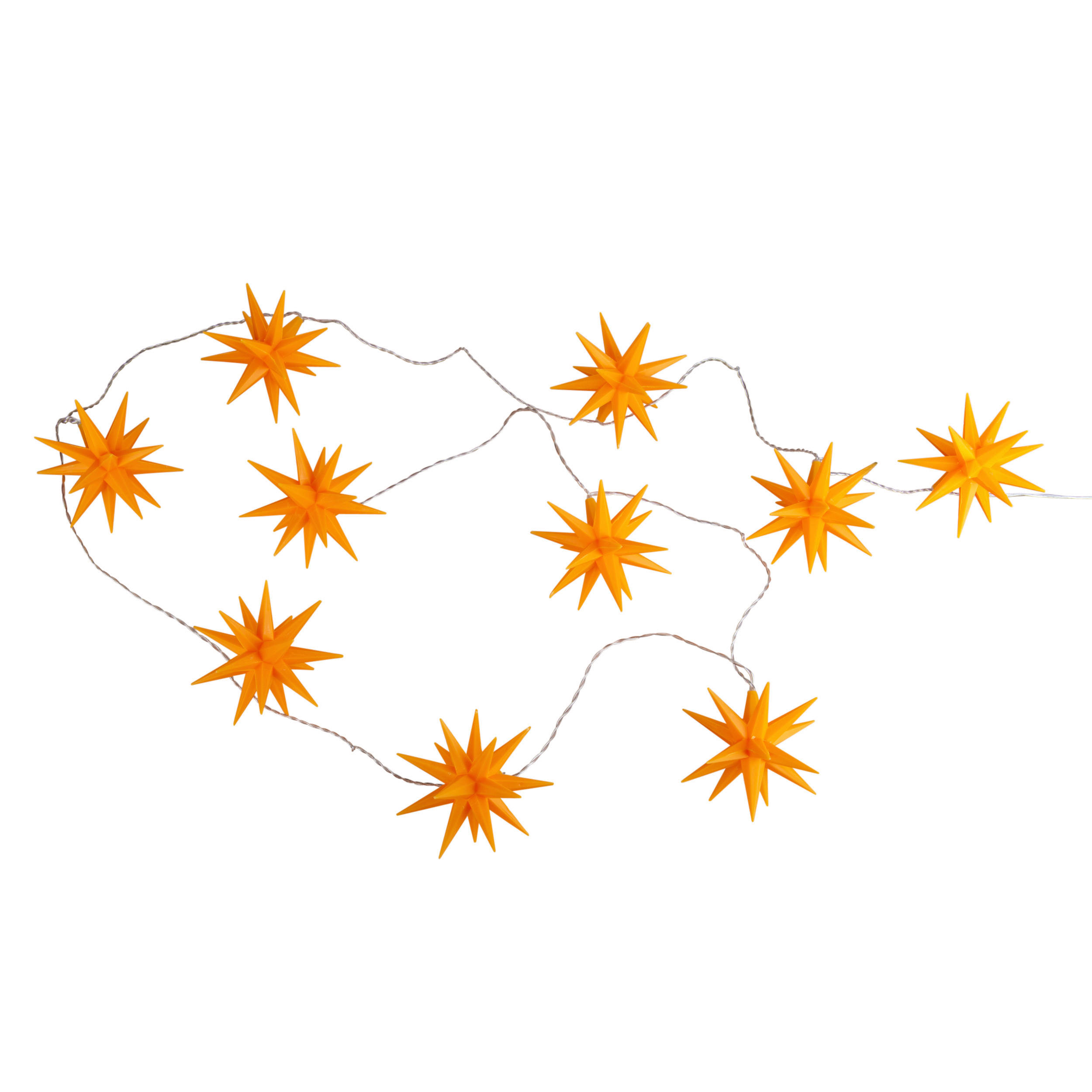 Näve Leuchten LED-Lichterkette gelb Kunststoff B/H/T: ca. 12x12x740 cm LED-Lichterkette 3D-STERNE - gelb (12,00/12,00/740,00cm) - Näve Leuchten