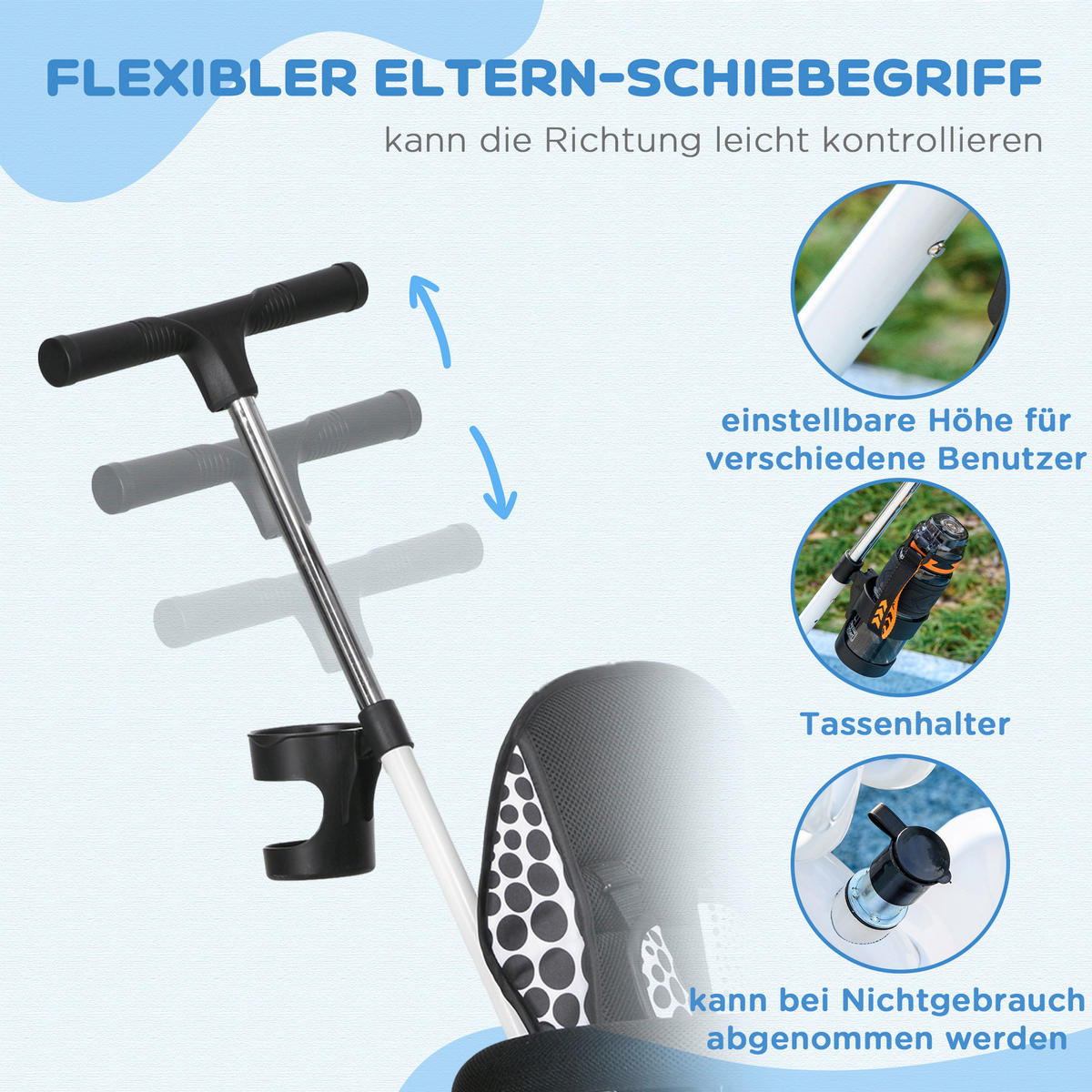 HOMCOM Kinder-Dreirad weiß B/H/L: ca. 47x98x105 cm Kinder-Dreirad - weiß (105,00/47,00/98,00cm) - HOMCOM