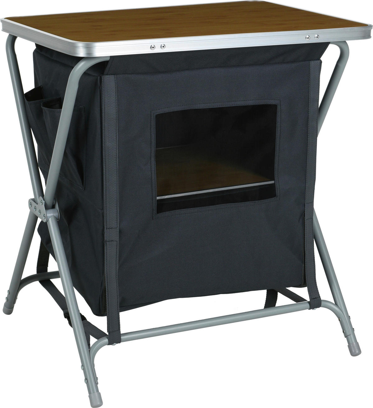 Camping Tischset schwarz Stahl B/H/L: ca. 62,5x12x48,2 cm Campingtisch-/Schrank_faltbar - schwarz (48,20/62,50/12,00cm)